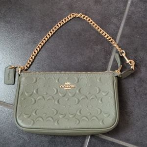 Coach Signature Leather Wristlet Clutch Purse